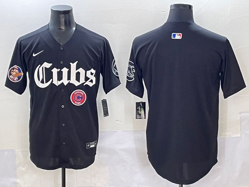 Men 2025 Chicago Cubs Blank Black Five generations Joint Name Nike MLB Jersey style 6